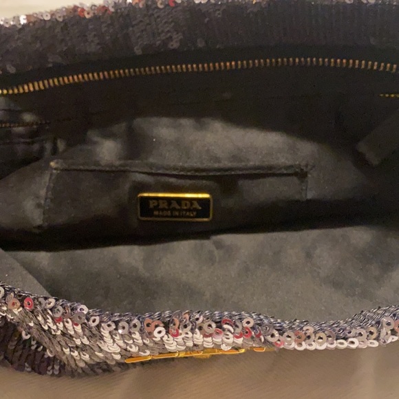 Prada Multicolor Sequin Top Zip Pouch - Picture 6 of 8